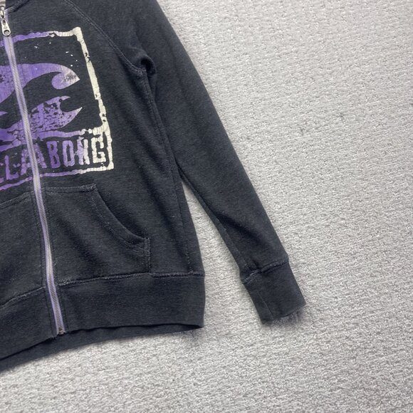 VTG Y2K Billabong Billy Girls Hoodie Zip Up Girl Sz M Skater Grunge Grey Surf - Picture 2 of 14